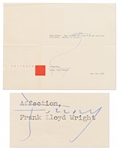 Frank Lloyd Wright Letter Signed