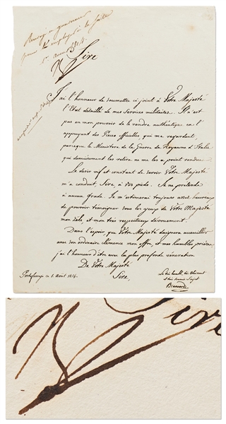 Napoleon Bonaparte Letter Signed from 1814 While Exiled