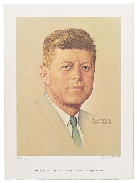 Norman Rockwell Signed Limited Edition Lithograph of John F. Kennedy -- Appeared as the Cover of ''The Saturday Evening Post'' in 1960