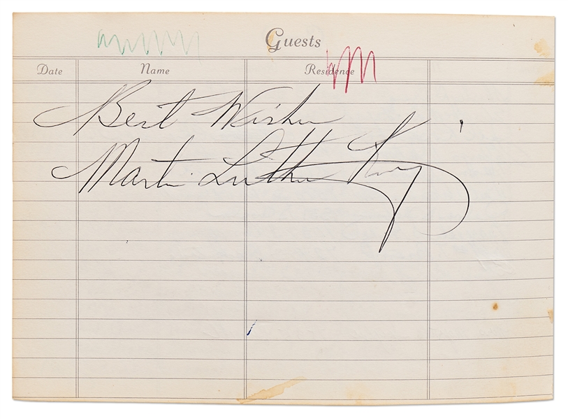 Martin Luther King, Jr. Signed Guest Book Page from March 1966 in Chicago