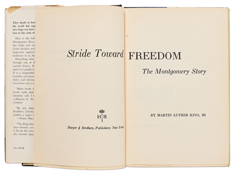 Martin Luther King Signed Copy of ''Stride Toward Freedom'' -- Bold Signature Without Inscription