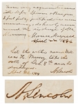 Abraham Lincoln Autograph Endorsement Signed from 1864 -- Lincoln Issues Amnesty to a Confederate Soldier