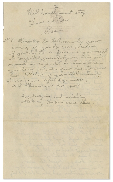 Iwo Jima Hero Rene Gagnon Autograph Letter Signed -- ''...dreaming of a White Christmas although I know its almost impossible as well be in the South Seas around Christmas of 1944...''