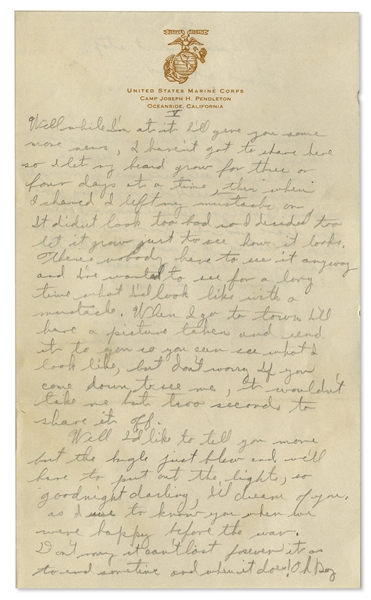 Iwo Jima Hero Rene Gagnon Autograph Letter Signed -- ''...dreaming of a White Christmas although I know its almost impossible as well be in the South Seas around Christmas of 1944...''