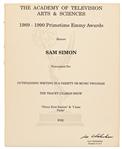 Emmy Nomination for The Tracey Ullman Show Given to Sam Simon in 1990 -- From the Sam Simon Estate