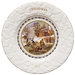 Margaret Thatcher Personally Owned Christmas Plate, Made of Porcelain China, Dated 1977