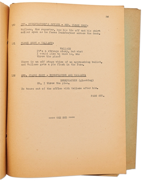 Moe Howard's Personally Owned Script for The Three Stooges 1943 Film ''Spook Louder''