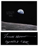 Frank Borman Signed 20 x 16 Earthrise Photo -- ...Good night, Merry Christmas and God Bless all on Earth...