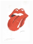 Original Artwork of the Famous Rolling Stones Tongue and Lips Logo, Drawn by Its Creator John Pasche -- Measures 23.6 x 33