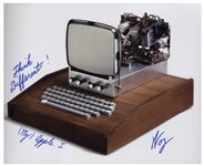 Steve Wozniak Signed 14 x 11 Photo of His Apple 1 Computer, Writing Think Different! 