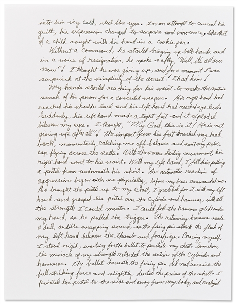 Lee Harvey Oswald Arrest Document Signed by Officer Nick McDonald, With Fascinating First-Hand Account of Oswald's Apprehension -- ''...I stared into his icy cold, steel blue eyes...''