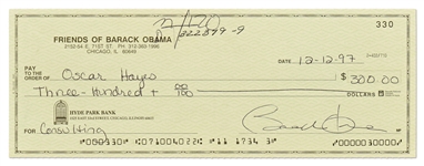 Barack Obama Check Signed from the Friends of Barack Obama Bank Account