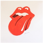 The Rolling Stones Tongue and Lips Original Artwork by Logo Creator John Pasche -- Large Piece Measures 31.5 Square