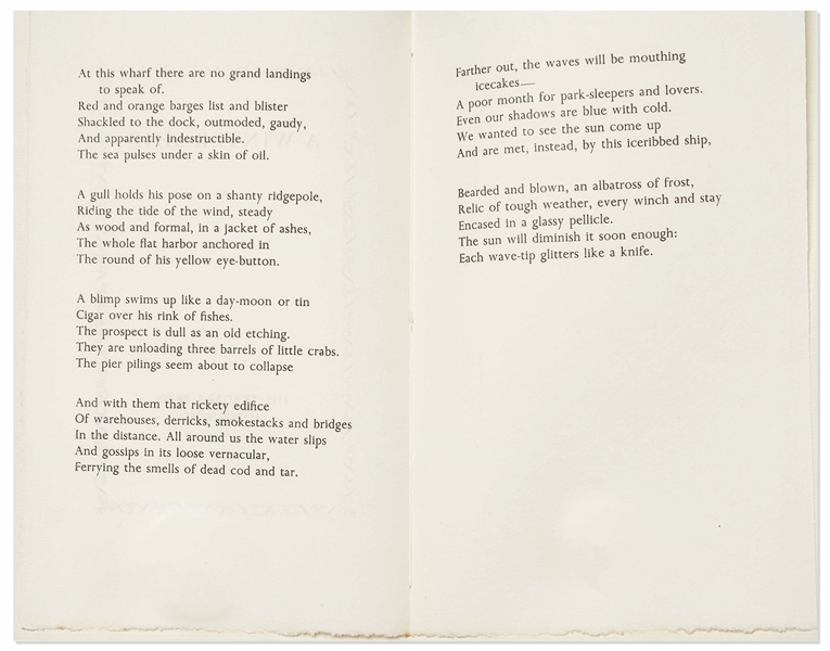 First Edition of Sylvia Plath's Poem ''A Winter Ship'' -- One of Only 60 Copies Extant, Personally Owned by Sylvia Plath