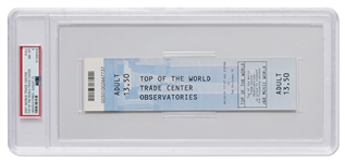 World Trade Center Ticket from 23 August 2001, Only 3 Weeks Before the 9/11 Attacks -- Graded 8 by PSA/DNA