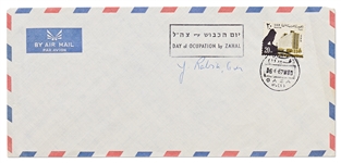 Yitzhak Rabin Signed Envelope from the UNRWA, the United Nations Agency Providing Relief to Palestinian Refugees -- With PSA/DNA COA
