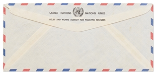 Yitzhak Rabin Signed Envelope from the UNRWA, the United Nations Agency Providing Relief to Palestinian Refugees -- With PSA/DNA COA