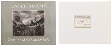 Ansel Adams Signed Copy of His Quintessential Oversized Photography Book, Yosemite and the Range of Light -- With PSA/DNA COA