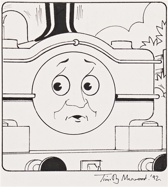 Timothy Marwood Hand-Drawn Illustration of ''Thomas the Tank Engine'', from ''Thomas and Friends'' Magazine