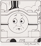 Timothy Marwood Hand-Drawn Illustration of Thomas the Tank Engine, from Thomas and Friends Magazine