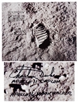 Charlie Duke Signed 20 x 16 Photo of the Famous Apollo 11 Footprint -- Duke Served as Apollo 11 CAPCOM and Describes the Moment When the Eagle Touched Down on the Moon