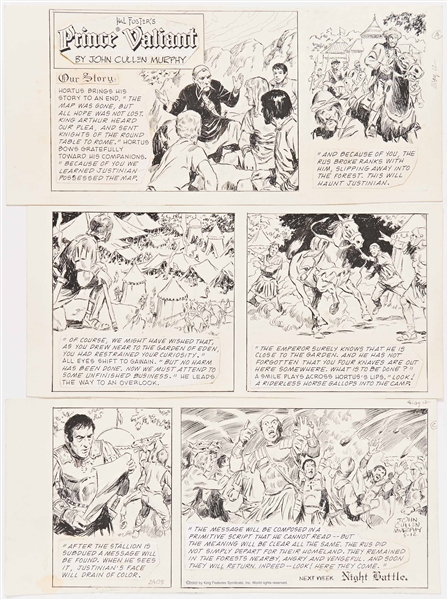 John Cullen Murphy ''Prince Valiant'' Sunday Comic Strip Original Artwork -- #3405 Dated 12 May 2002