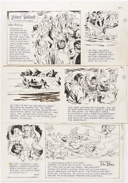 John Cullen Murphy ''Prince Valiant'' Sunday Comic Strip Original Artwork -- #3434 Dated 1 December 2002