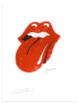 Original Artwork of the Famous Rolling Stones "Tongue and Lips" Logo, Drawn by Its Creator John Pasche -- Measures 23.625" x 33"