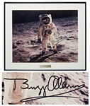 Buzz Aldrin Signed Apollo 11 Visor Photo Measuring 20" x 16" -- With Steve Zarelli COA