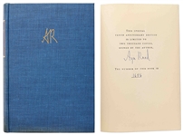 Ayn Rand Signed Atlas Shrugged -- Special 10th Anniversary Limited Edition with Rare Glassine Dust Jacket & Slipcase