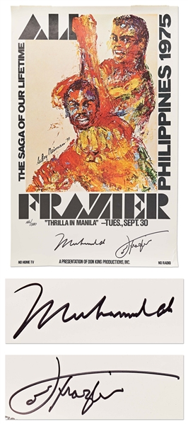 Muhammad Ali and Joe Frazier Signed ''Thrilla in Manilla'' Poster by LeRoy Neiman