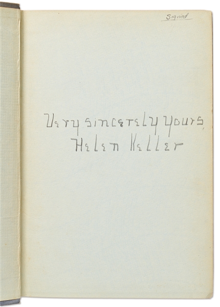 Helen Keller Signed First Edition of Her Memoir ''Midstream: My Later Life''