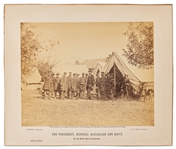 The Famous Civil War Photograph, President Lincoln on Battle-Field of Antietam -- Albumen Photo by Alexander Gardner Measures 8.75 x 6.875