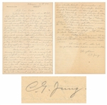 Carl Jung Autograph Letter Signed -- ...characteristics may...be passed on in inheritance, and reincarnation or something like it may occur as well. This contradicts my previous assumptions...