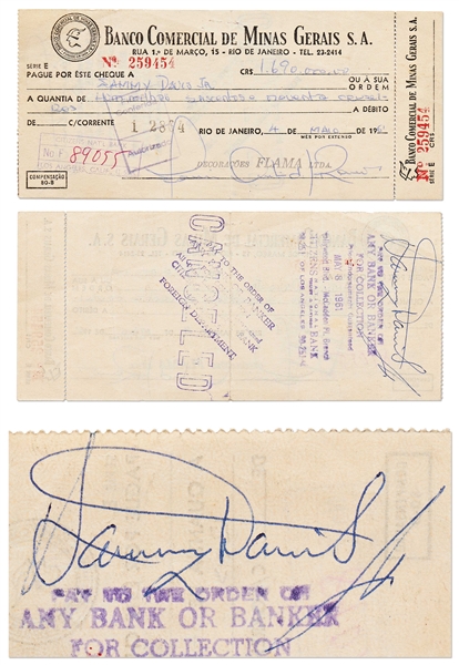 Sammy Davis Jr. Endorsed Check -- With PSA/DNA COA