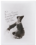 Ray Bolger Signed 8 x 10 Photo as the Scarecrow in The Wizard of Oz -- Bolger Writes, This is my Favorite Scarecrow picture! -- With PSA/DNA COA