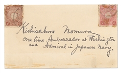 Kichisaburo Nomura Signature -- Nomura Was the Japanese Ambassador to the United States at the Time of the Pearl Harbor Attack