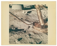 Apollo 12 Red Number NASA Photo Showing the Footpad of the Lunar Module -- With A Kodak Paper Watermark on Verso