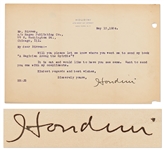 Harry Houdini Letter Signed -- ...Will you please let me know where you want me to send my book A Magician Among the Spirits?...