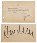 Harry Houdini Letter Signed -- ...will square things up with you at that time...