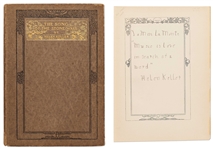 Helen Keller Signed First Edition of Her Poem, The Song of The Stone Wall -- Music is love in search of a word