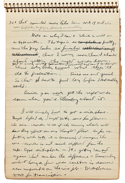 Sheldon Mayer Handwritten Journal From 1957, Full of Story Ideas, Thoughts About Writing, Personal Memories and Stream of Consciousness Journaling -- Over 70 Handwritten Pages