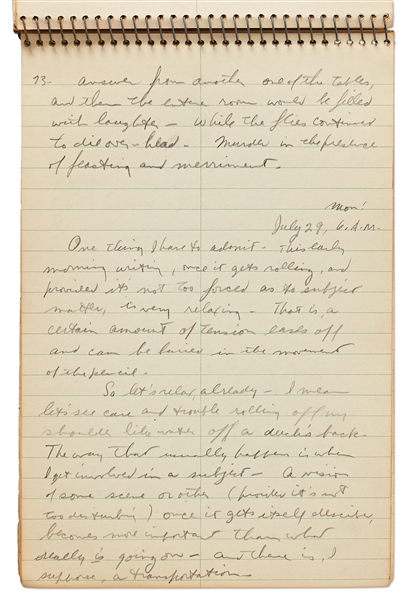 Sheldon Mayer Handwritten Journal From 1957, Full of Story Ideas, Thoughts About Writing, Personal Memories and Stream of Consciousness Journaling -- Over 70 Handwritten Pages