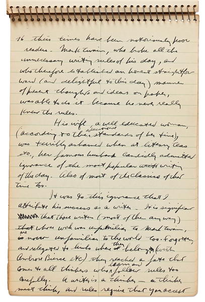 Sheldon Mayer Handwritten Journal From 1957, Full of Story Ideas, Thoughts About Writing, Personal Memories and Stream of Consciousness Journaling -- Over 70 Handwritten Pages