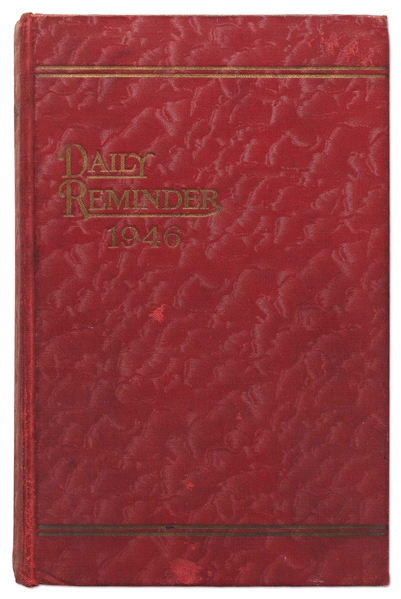 Sheldon Mayer's 1946 Day Planner as Editor of All-American Publications -- Nearly Every Day Filled-in With Dozens of Artists & Strips Like Flash & Green Lantern -- With Idea of Wonder Woman as a Girl