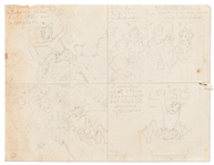 Chic Young Hand-Drawn ''Blondie'' Sunday Comic Strip From 1960 -- Dagwood Can't Catch a Nap or a Break -- Also With Chic Young's Original Preliminary Artwork