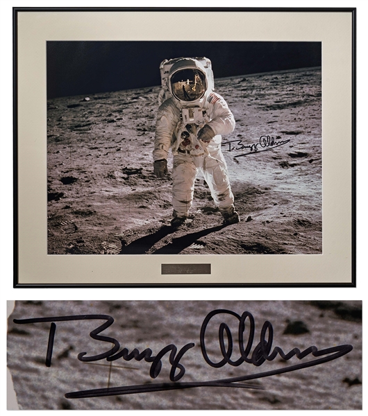 Buzz Aldrin 20'' x 16'' Signed ''Visor'' Photo