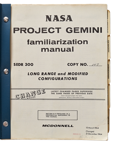 Original ''NASA Project Gemini Familiarization Manual'' SEDR 300 from 1964