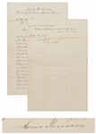 James Buchanan Letter Signed as President to the President of Chile