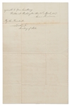 James Buchanan Letter Signed as President to the President of Chile